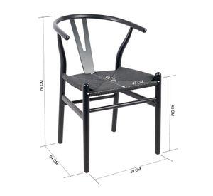 Pack 2 Sillas Comedor Novahus Wishbone Negra