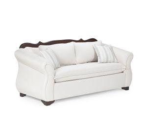Living 311 Tripoli blanco sofa resortes + 2 sitiales madera modernos