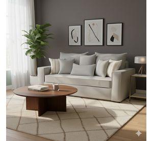 Sofa 3 cuerpos con Resortes full comfort plus Agustina Gris Claro