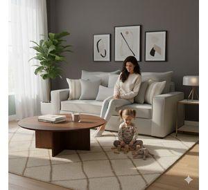 Sofa 3 cuerpos con Resortes full comfort plus Agustina Gris Claro