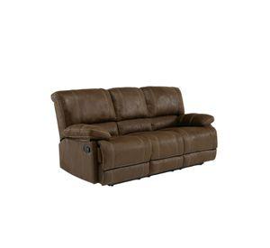 Sofá 3 Cuerpos Reclinable Cuero Viejo Gris Clásico Castle 98023SR4GR