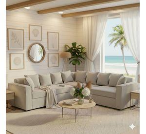 Seccional 6 Cuerpos Baco Gris Claro Resortes Pocket
