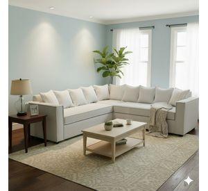 Seccional Emilia gris  con Resortes pocket full comfor