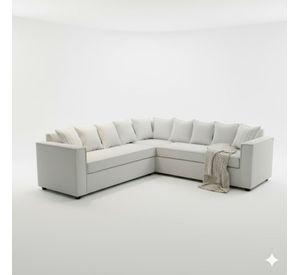 Seccional Emilia gris con Resortes pocket full comfor