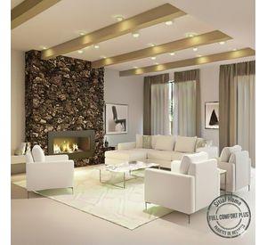 Living 311 Emiratos Blanco Seccional + 3 poltronas resortes