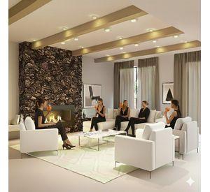 Living 311 Emiratos Blanco Seccional + 3 poltronas resortes