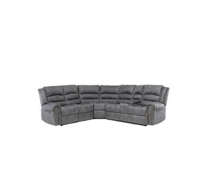 Sofa Seccional Reclinable Porta Vaso Cuero Viejo Castle