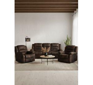 Living Sofá 3 Cuerpos Reclinable Martell Gris + 2 Bergers FG98060GR