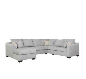 Seccional Bruselas Chenille Gris Claro - 3 Mod Izq