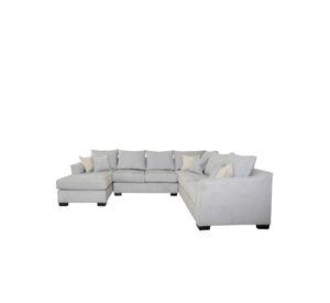 Seccional Bruselas Chenille Gris Claro - 3 Mod Izq