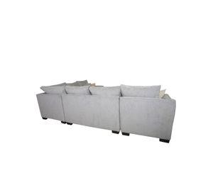 Seccional Bruselas Chenille Gris Claro - 3 Mod Izq