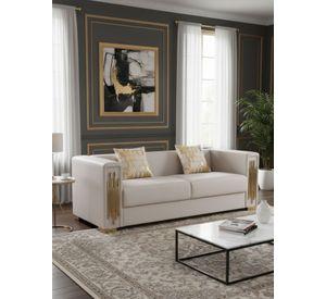Sofá Elegante 3 Cuerpo Moderno Beige Spencer