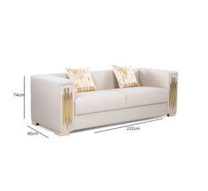 Sofá Elegante 3 Cuerpo Moderno Beige Spencer