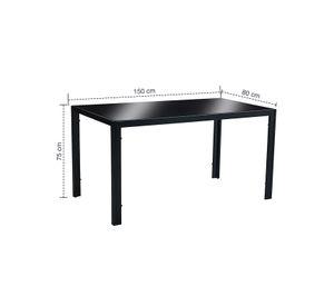 Mesa de Comedor Vidrio Negro 150x80x75cm