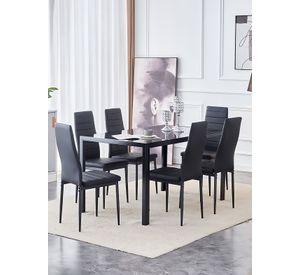 Mesa de Comedor Vidrio Negro 150x80x75cm