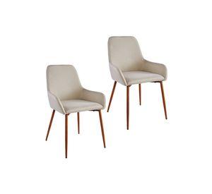 Pack 2 Sillas Comedor Lino Margaret Beige