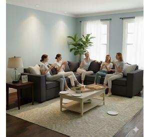 Seccional Emilia,marengo  con Resortes pocket full comfort