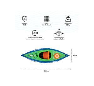 Kayak 1 Persona 282x90x43 cm Azul