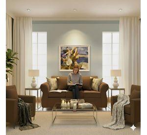 Living Singapur 311 cafe sofa 3 cuerpos + 2 poltronas resortes