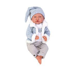 Muñeco bebé apego realista bebé 40 cm 12 sonidos celeste