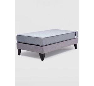 Cama Europea Feel 1.5 Plaza Tela Gris