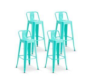 Pack De 4 Silla Alta Metal Menta