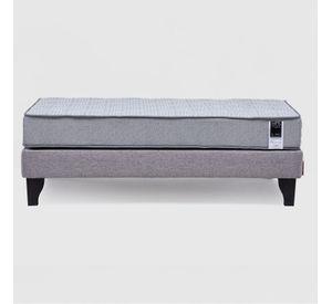 Cama Europea Feel 1.5 Plaza Tela Gris