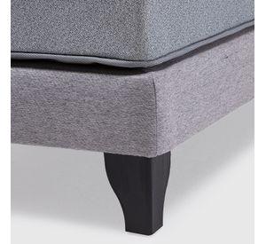 Cama Europea Feel 1.5 Plaza Tela Gris