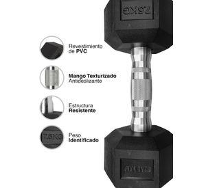 Mancuerna Hexagonal 7,5 Kg Negro
