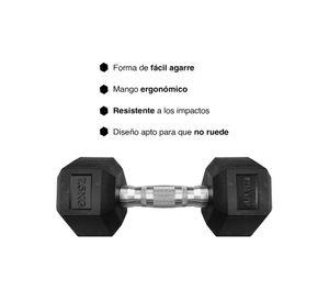 Mancuerna Hexagonal 7,5 Kg Negro