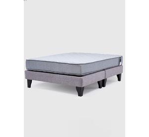 Cama Europea Feel 2 Plaza Tela Gris
