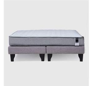 Cama Europea Feel 2 Plaza Tela Gris