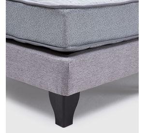 Cama Europea Feel 2 Plaza Tela Gris