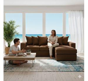 Sofa Intercambiable 5 Cuerpos Baco Café Resorte Pocket