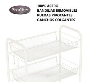 Carro Organizador Multiuso Acero Blanco 5 Bandejas Removibles