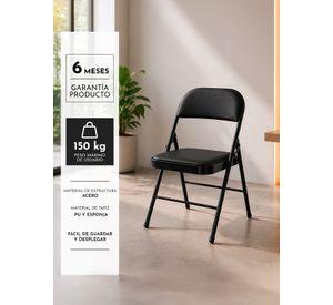 Silla Plegable Acolchada Negra Fold