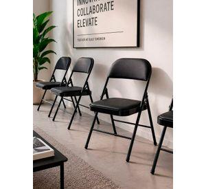 Silla Plegable Acolchada Negra Fold