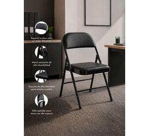 Silla Plegable Acolchada Negra Fold