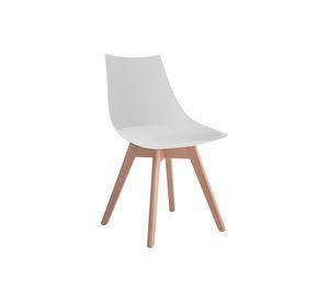 Silla de Comedor con Patas de Madera Blanco