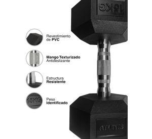 Mancuerna Hexagonal 15 Kg Negro