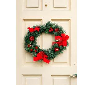 Corona Navidad 30 cm Rojo