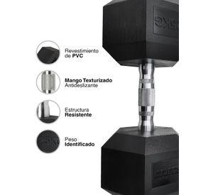 Mancuerna Hexagonal 25 Kg Negro