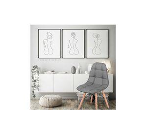 Silla Eames Acolchada PU - Gris