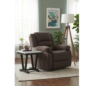 Berger Reclinable Living Martell Gris + Mesa Lateral Blanca