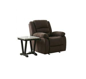 Berger Reclinable Living Martell Gris + Mesa Lateral Blanca