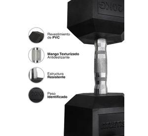 Mancuerna Hexagonal 20 Kg Negro
