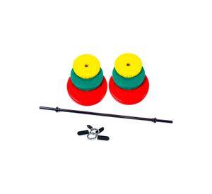 SET PESAS 20 KG BARRA 1.2 MTS + DISCOS DE COLORES