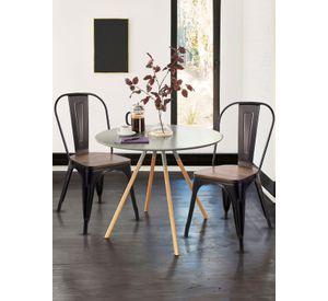 Silla Tolix Vintage Asiento Madera
