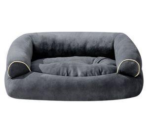 Cama sofá perro lavable 24x105x65 cm M/L gris oscuro