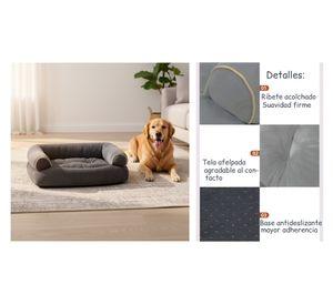 Cama sofá perro lavable 24x105x65 cm M/L gris oscuro